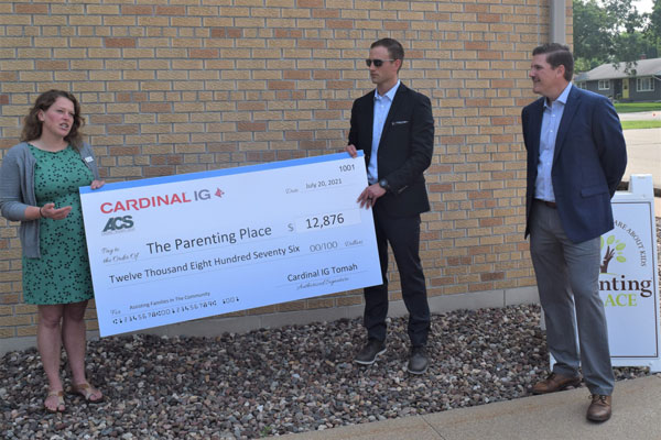 Cardinal IG and ACS Make Donation to The Parenting Place in Tomah, Wisconsin
