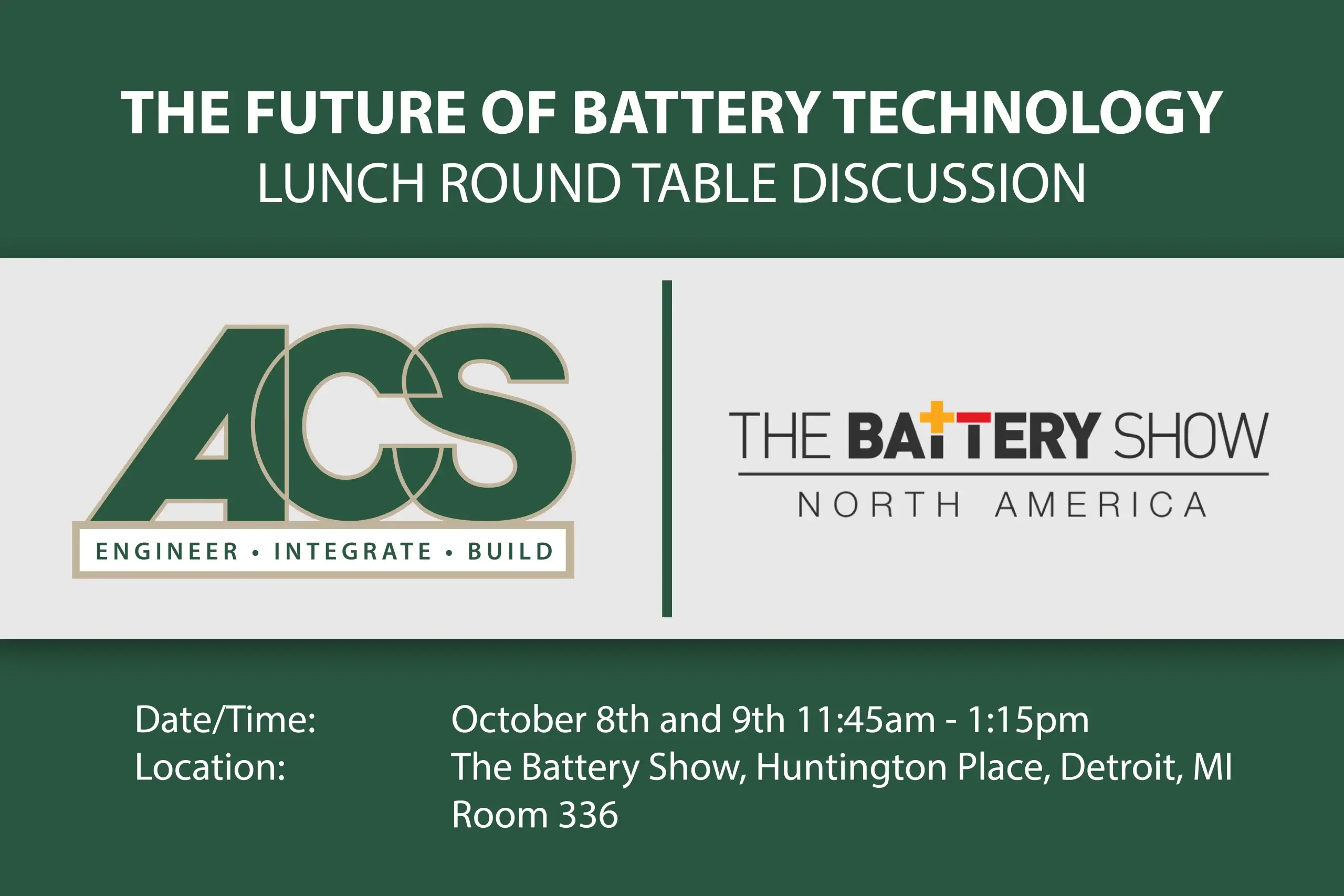 Battery Show ACS Lunch Round Table Event